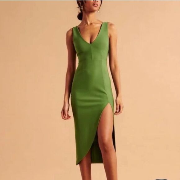Abercrombie & Fitch Green Midi Dress - Picture 1 of 10